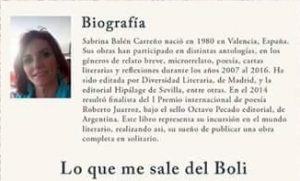 Imagen de la Bibliografía SABRINA BALEN autora del libro "Lo que me sale del boli"